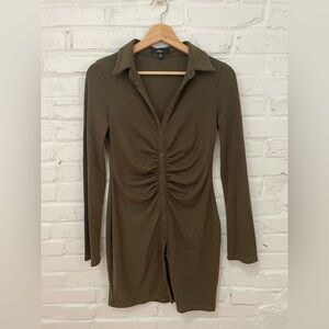 Lulus Olive Long Sleeve Dress